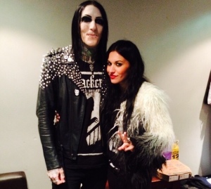 Chris Motionless with Lacuna Coil's singer Cristina Scabbia.