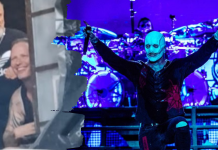 Corey Taylor watches his son Griffin perform