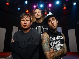 blink-182 classic lineup: Tom DeLonge, Mark Hoppus, and Travis Barker