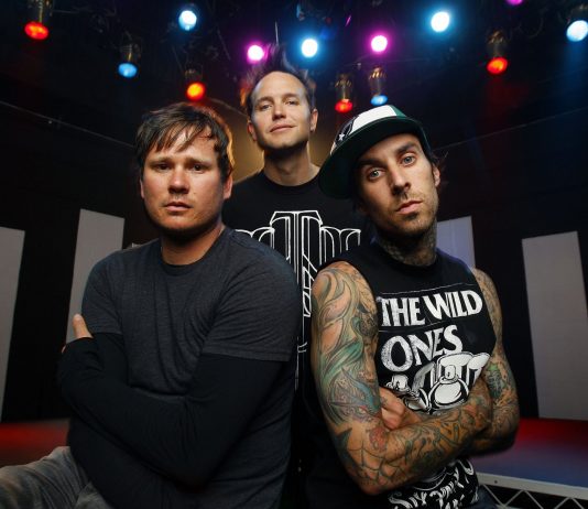 blink-182 classic lineup: Tom DeLonge, Mark Hoppus, and Travis Barker