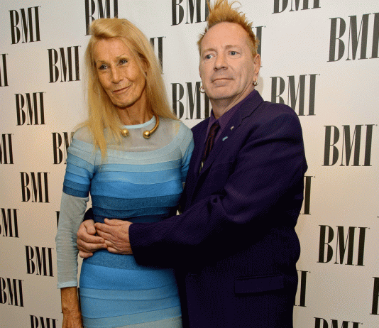 John Lydon (Sex Pistols) and his wife - 40th anniversary