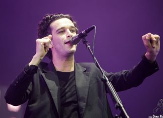The 1975 vocalist Matty Healy live